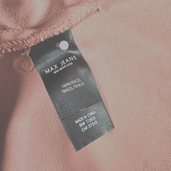 Max Jeans Jacket Women S Faded Burnt Sienna Tencel Open Front Cinched Waist Long - Picture 7 of 12